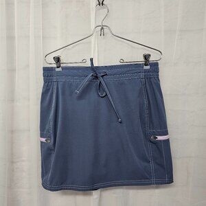 Rustic Ridge Blue Athletic Skort Zip Pockets Tennis Golf Hiking M